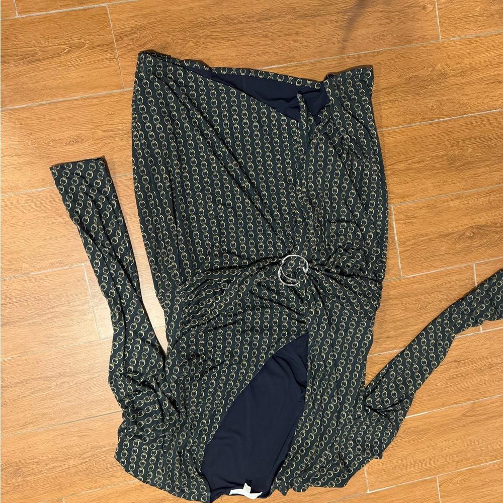 Jonathan Simkhai Navy and Gold Patterned Jumpsuit